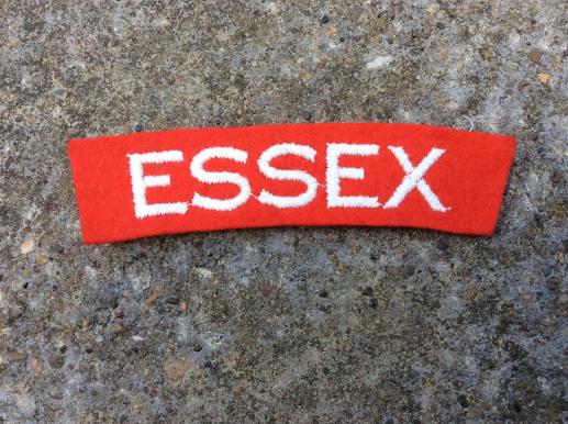 WW2 ESSEX Regiment White in red wool Shoulder title