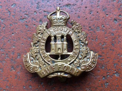 WW1 Economy Brass The Suffolk Regiment Cap badge