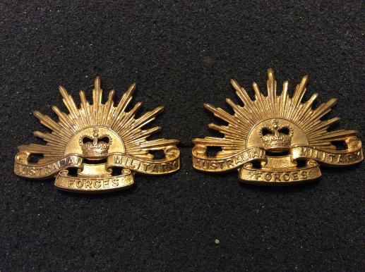 Australian Military Forces (1953-60) Gilt Rising Sun Collars