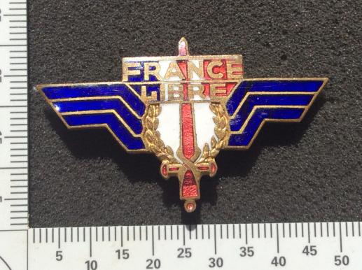 WW2 French FFI FRANCE LIBRE Breast Badge no 354