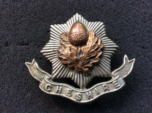 WW1 Cheshire Regiment bi-metal Cap badge