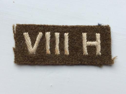 WW2 8th Kings Royal Irish Hussars Shoulder Title 