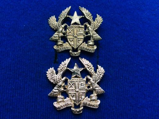Ghana Military Forces Cap Badges, White Metal & Anodised 