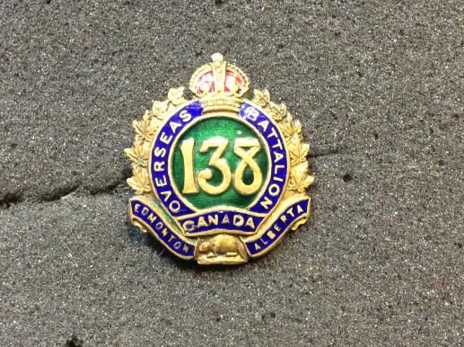 WW1 C.E.F 138th Infantry Battalion ( Edmonton & Alberta) Sweetheart 