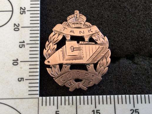 WW1 Tank Corps gold plated on sterling Sweetheart 