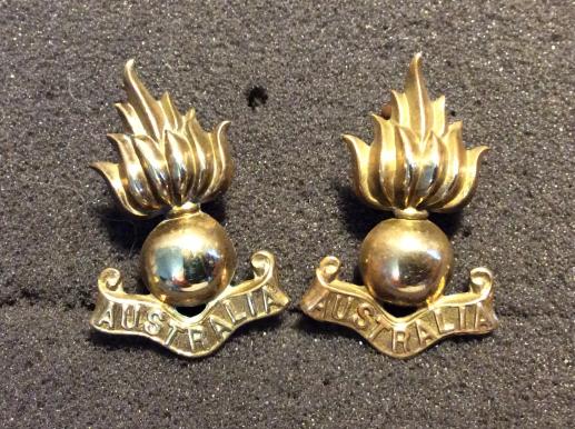 WW2 Royal Australian Engineers Brass Collar badges