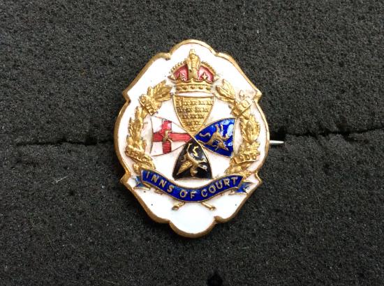 Post 1902 Inns of Court white faced enamel Sweetheart