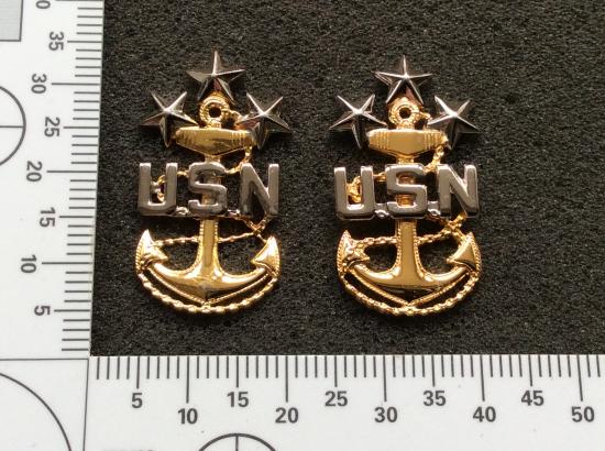 U.S.N Master Chief Petty Officers Collar Badge set