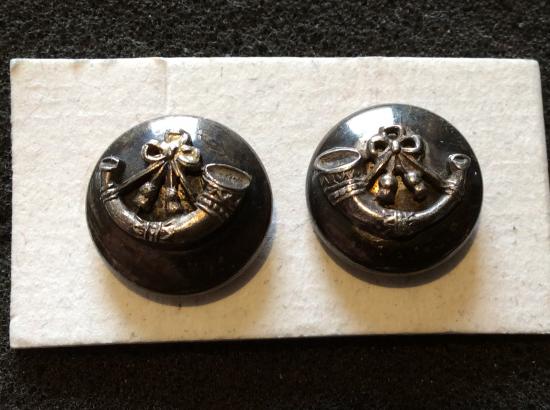 Light Infantry Officers Silver 2 part headdress Buttons