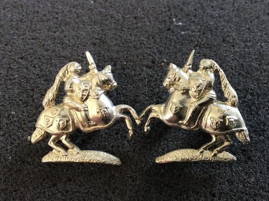 Fife & Forfar Yeomanry white Metal Collar Badges