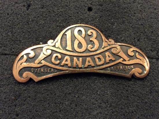 WW1 Canadian 183rd Battalion ( Manitoba Beavers) title