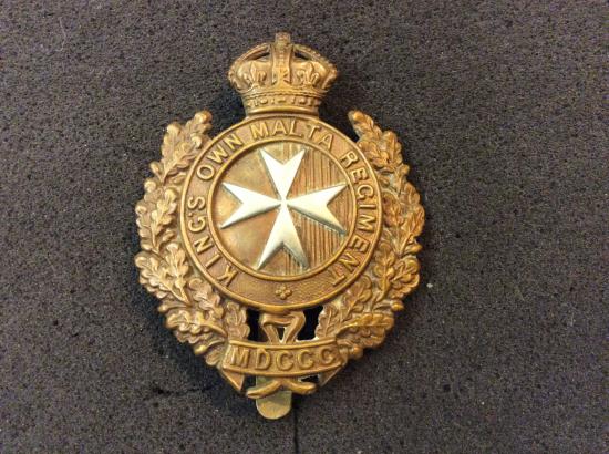 Kings Own Malta Regiment K/C cap badge