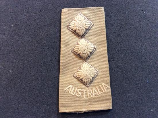 WW2 AUSTRALIA Captains cotton Rank slide