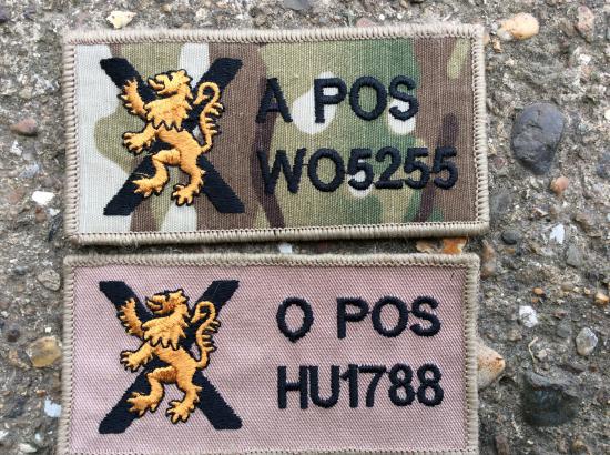 Royal Regiment of Scotland helmet, body armour patches