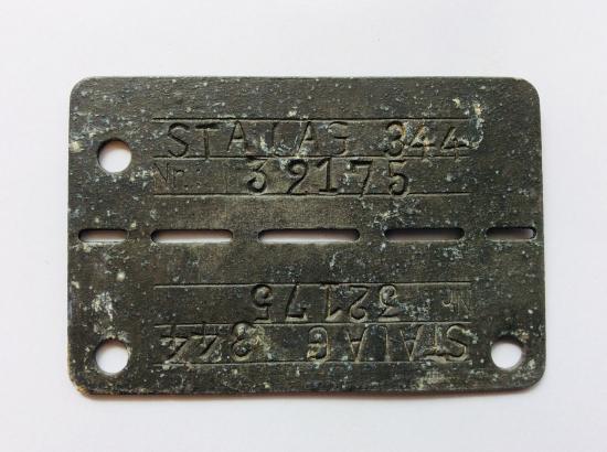 P.O.W Dog tag from STALAG VIII B/ 344 (Lamsdoft)