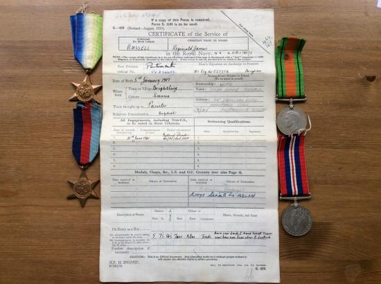 WW2 Medal Group, R.J.RUSSELL, H.M.S ATHENE.