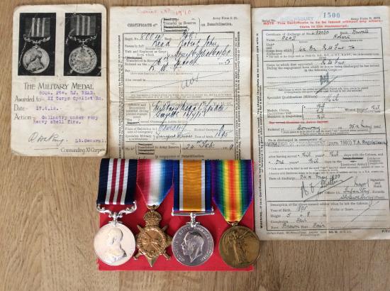 WW1 M.M & Trio X1 Corps Cyclist Bn, Pte R.J.READ