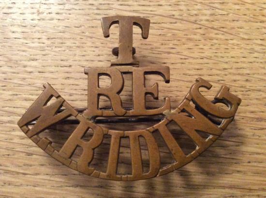 WW1 Territorial Royal Artillery West Riding Shoulder Title