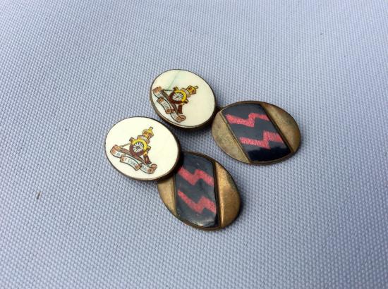 Royal Artillery enamel cuff link set