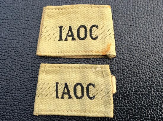 WW2 I.A.O.C Indian made slip-on Shoulder titles