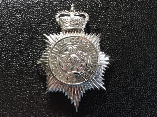 Q/C Lancashire Constabulary chrome helmet plate