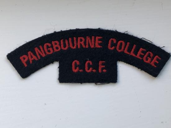 PANGBOURNE COLLEGE C.C.F cloth shoulder title