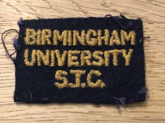 BIRMINGHAM UNIVERSITY S.T.C cloth shoulder title