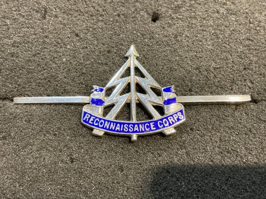 Reconnaissance Corps, silver & enamel tie pin/sweetheart