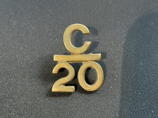 WW1 C.E.F 20th Infantry Battalion (1st Central Ontario Regt) shoulder title