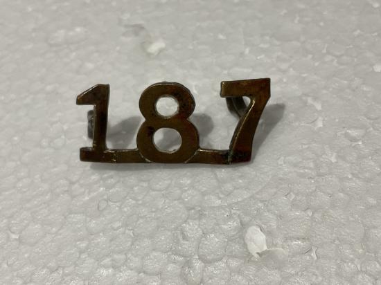 WW1 C.E.F 187th Infantry Battalion shoulder number