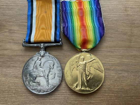 WW1 Pair; 5465 pte A.BONIFACE 1/4th Suffolk Regt