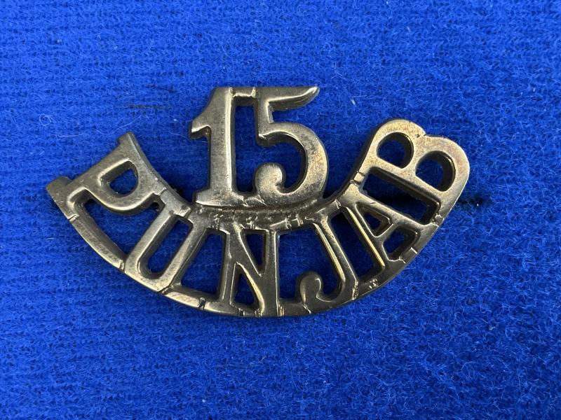 Indian Army 15th Punjab Regiment brass shoulder title