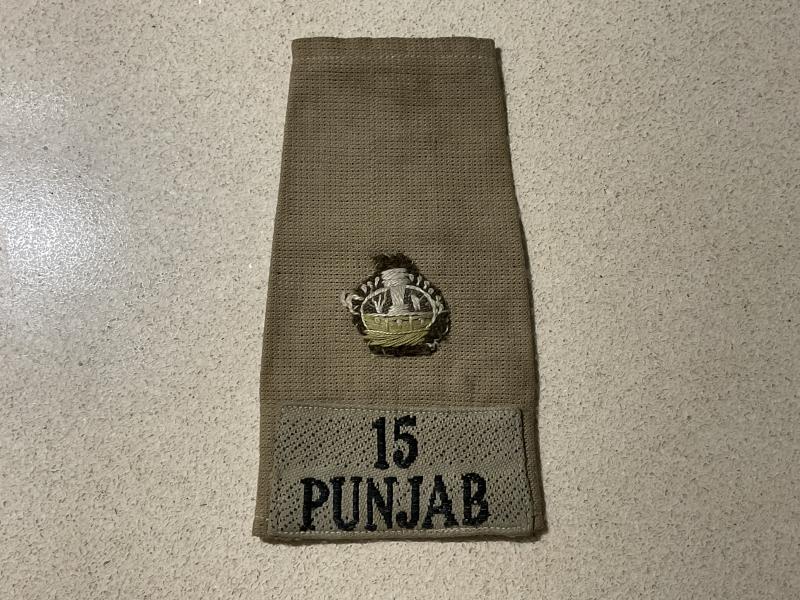 WW2 15th Punjab Regt Majors rank slide