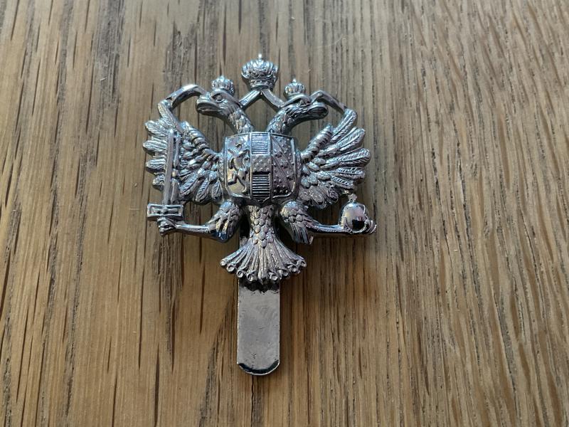 1st Queens Dragoon Guards chrome cap badge by Firmin