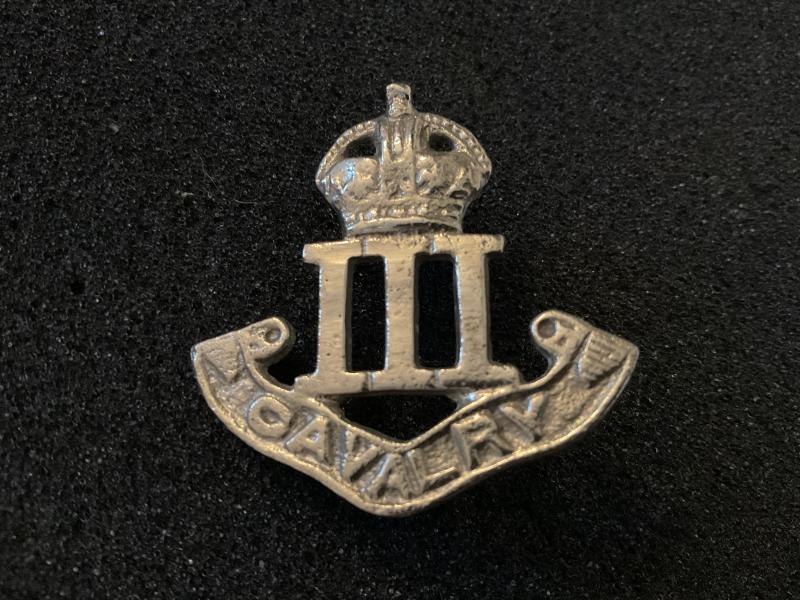 Post 1922 Indian Army 3rd Cavalry cap badge