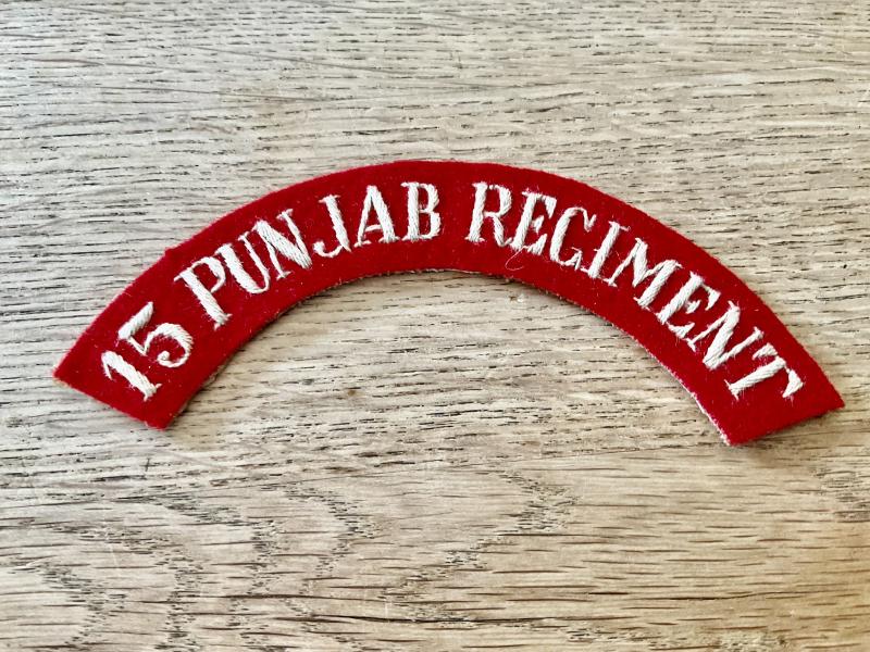 WW2 15th PUNJAB REGIMENT cloth shoulder title