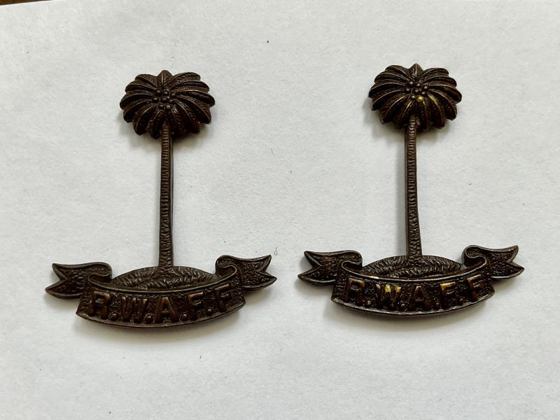 WW2 R.W.A.F.F Officers Service Dress collar badges