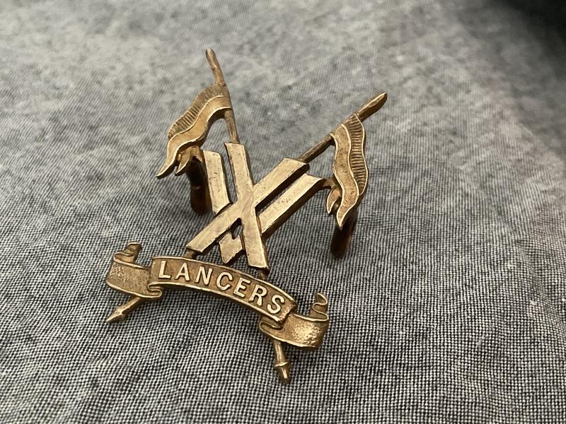 WW2 Indian Army 15th Lancers officers cap badge