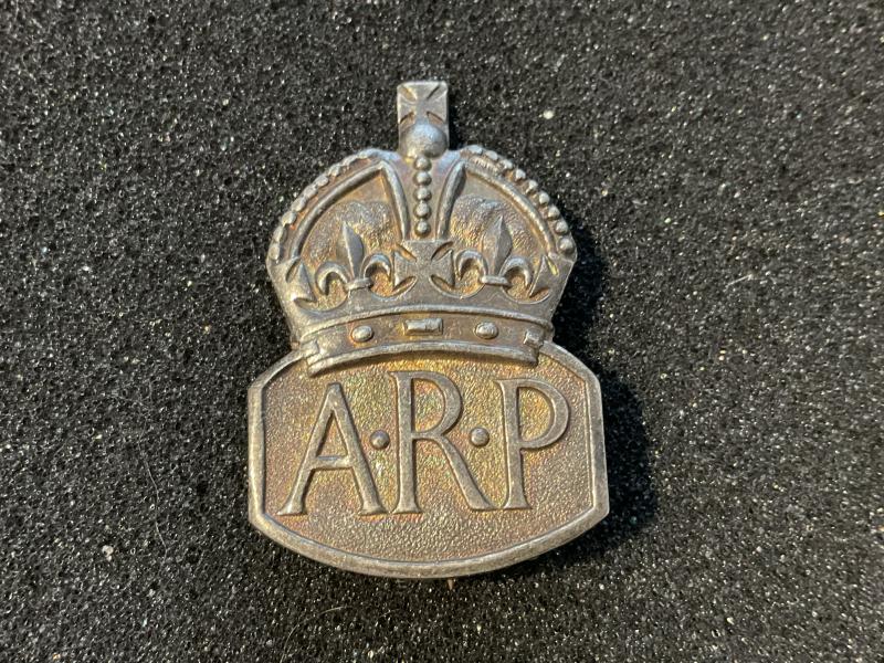 1938 Hallmarked A.R.P brooch backed lapel badge