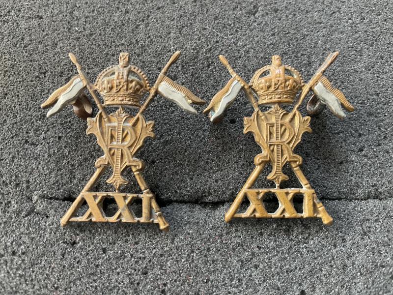 21st Empress of Indias Lancers 1902-21 collar badges