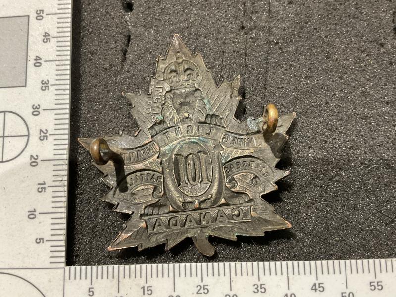 WW1 C.E.F 101st Inf Bn cap badge by INGLIS
