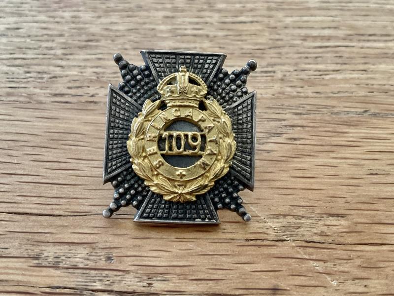 Indian Army 109th Infantry officers FS cap/collar badge
