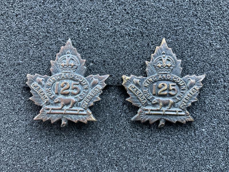 WW1 C.E.F 125th Batt (Brantford, Ontario) collars