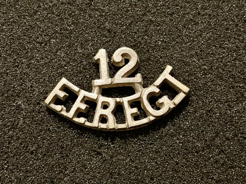 12th Frontier Force Regiment white metal shoulder title