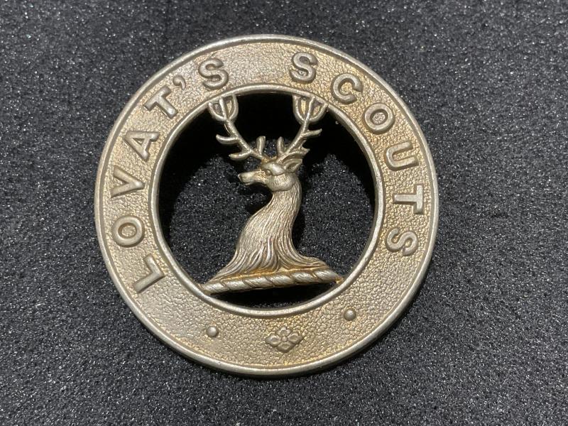 Lovat’s Scouts white metal cap badge