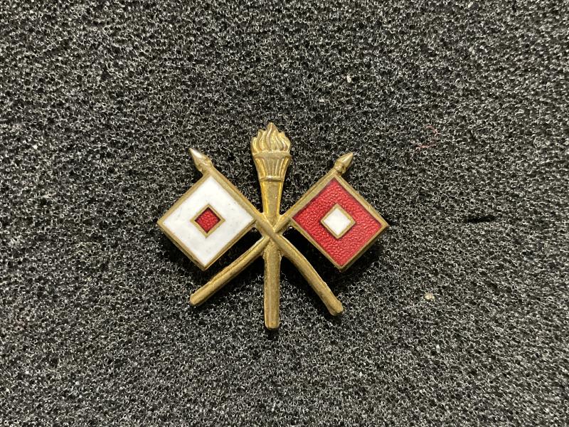 WW2 US Army signals corps officers collar badge