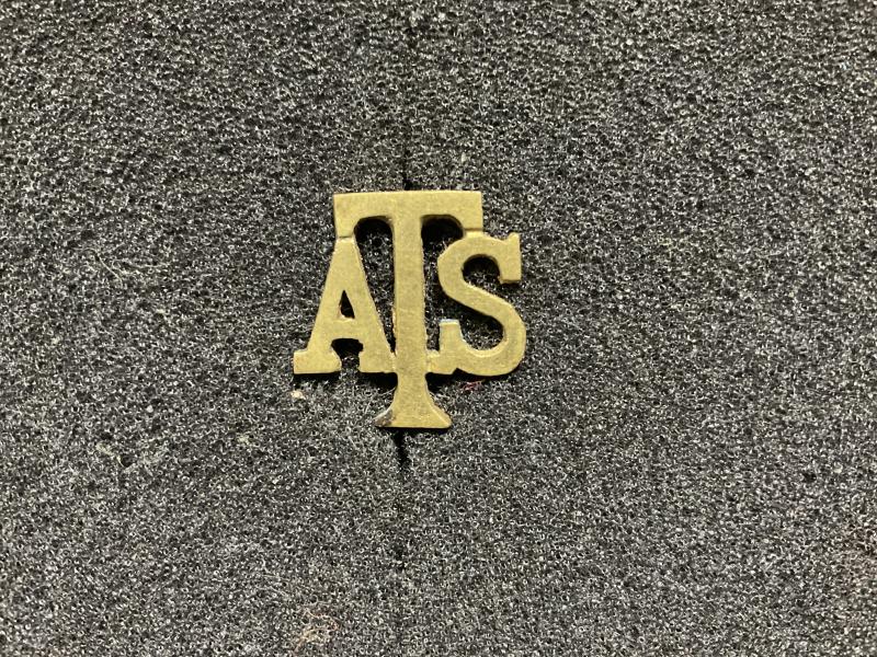 WW2 A.T.S locally cast brass collar badge
