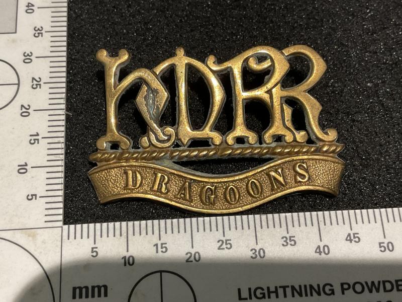 Boer War era HMRR ‘Dragoons’ brass shoulder title