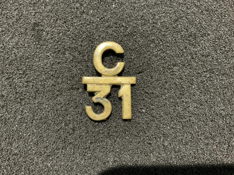 WW1 C.E.F 31st Inf Regt collar badge