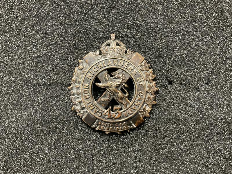 WW1 C.E.F 43rd Cameron Highlanders of Canada collar